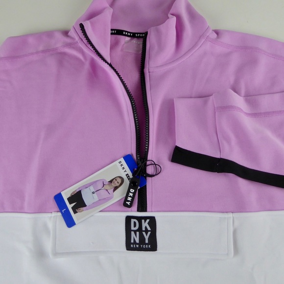 DKNY 1/2 Zip Sweater Track Jacket Donna Karan NWT - Picture 1 of 8